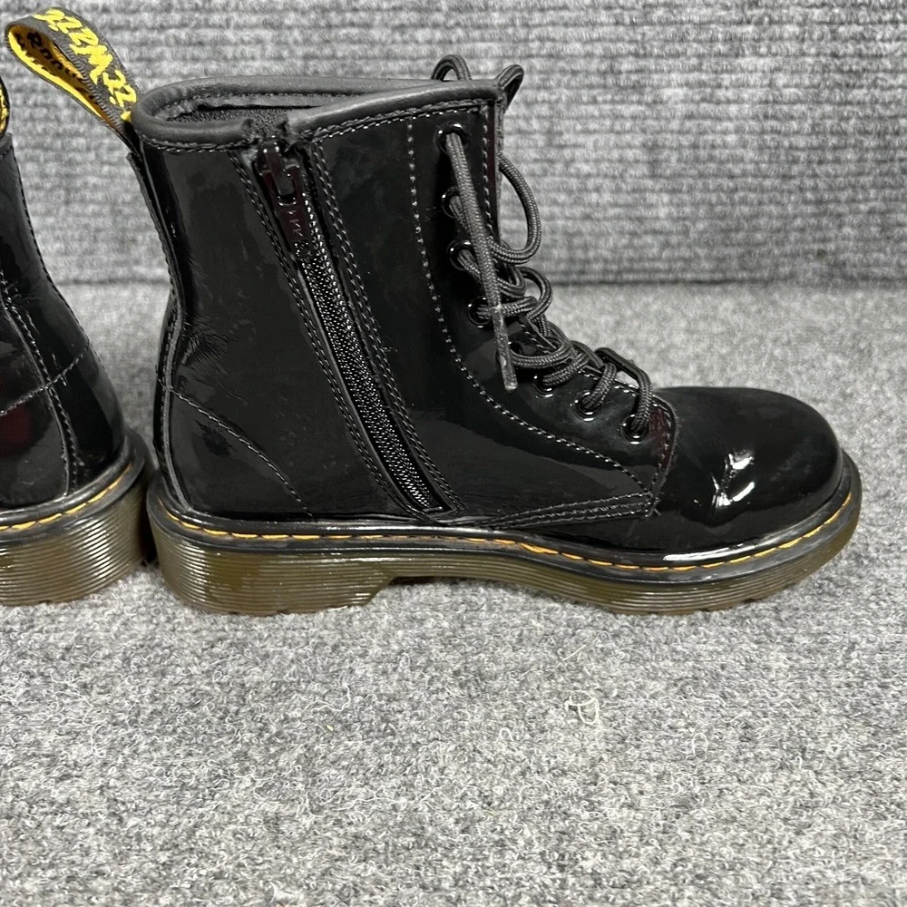 Dr. Martens Boots Shoes Junior 1460‎ Youth Size 2 Black Leather Lace Up Zip Up